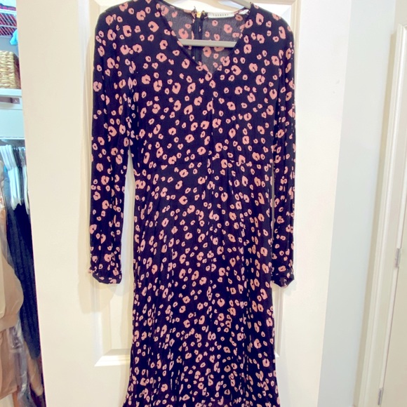 Trenery Dresses Pink Leopard Print Midi Dress Poshmark